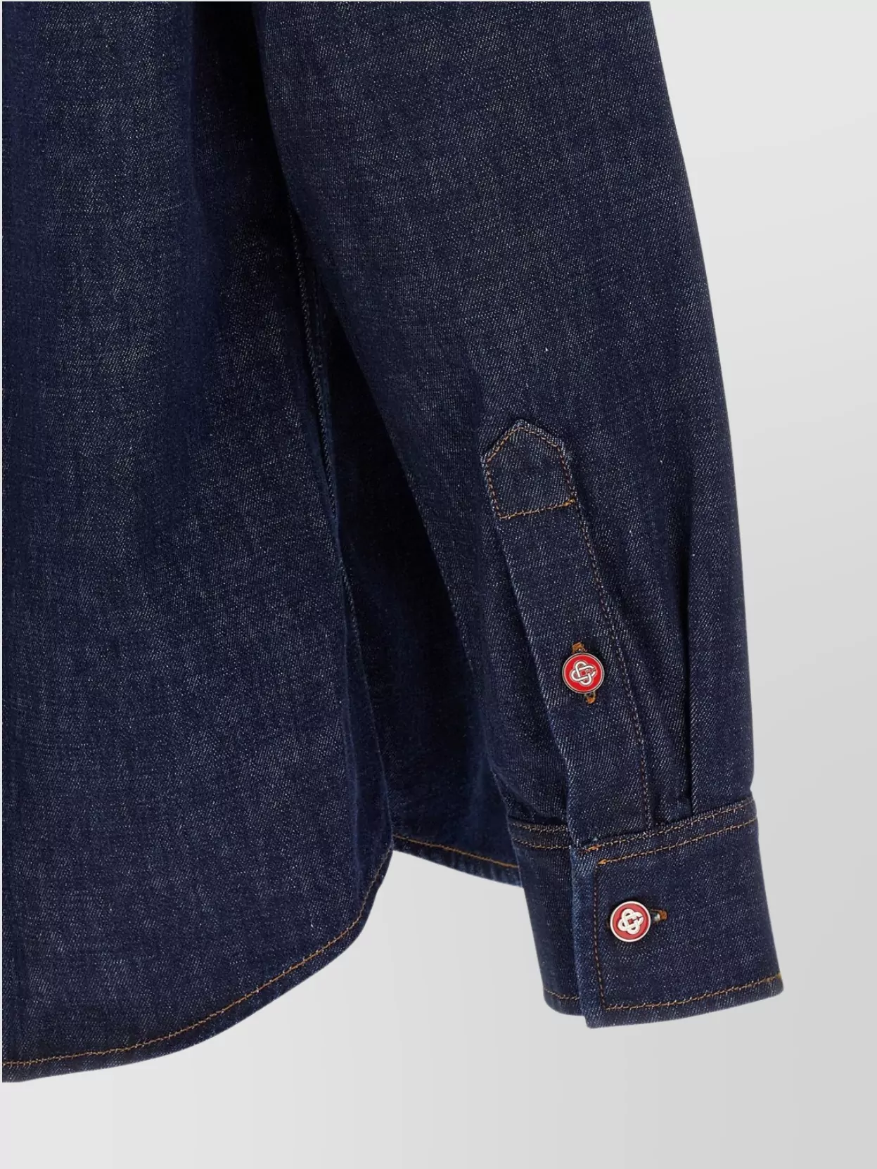 Casablanca Long Sleeve Denim Shirt With Button-Down Collar