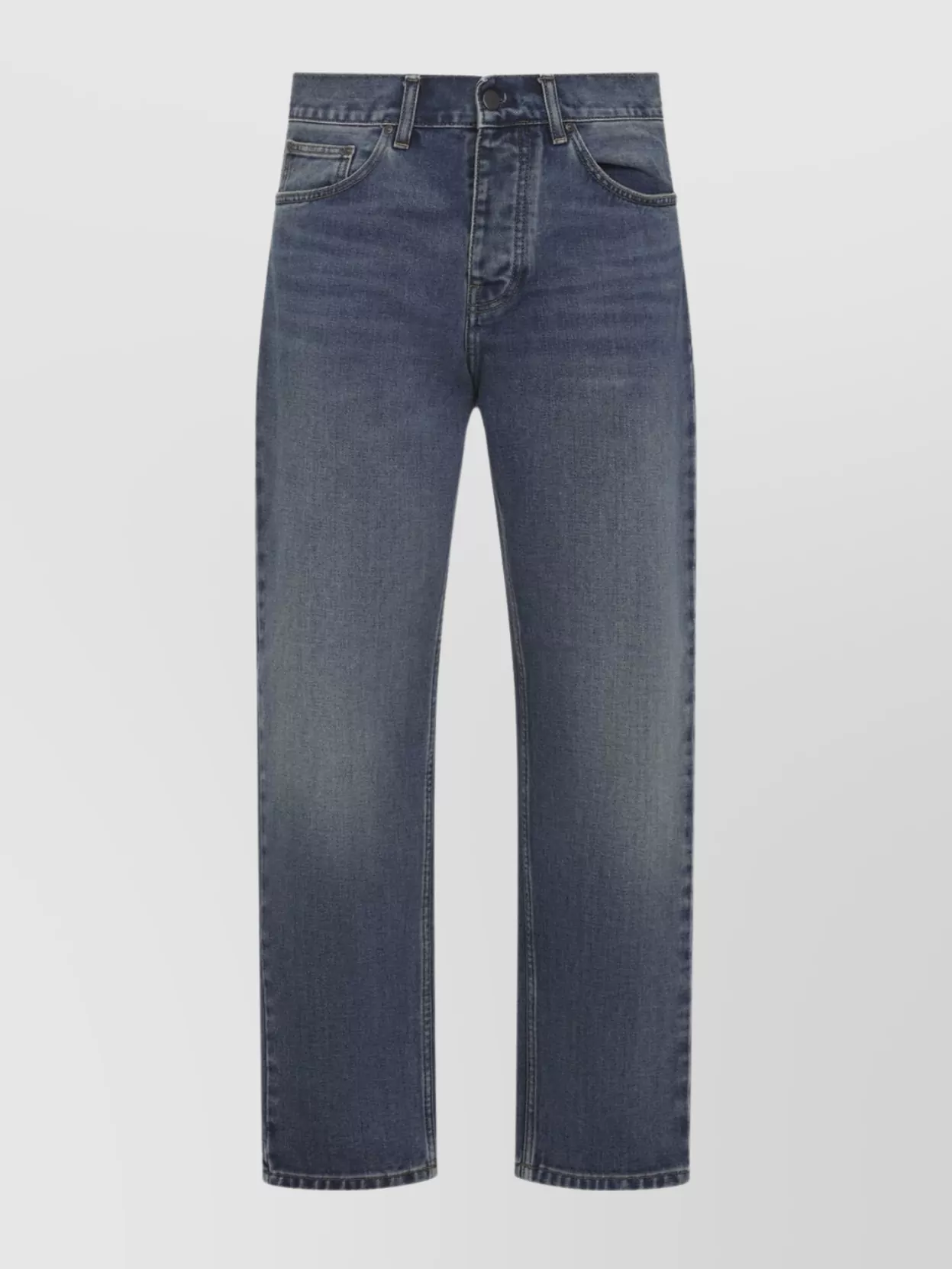 Carhartt Wip Mid-rise Organic Cotton Trousers In Blue