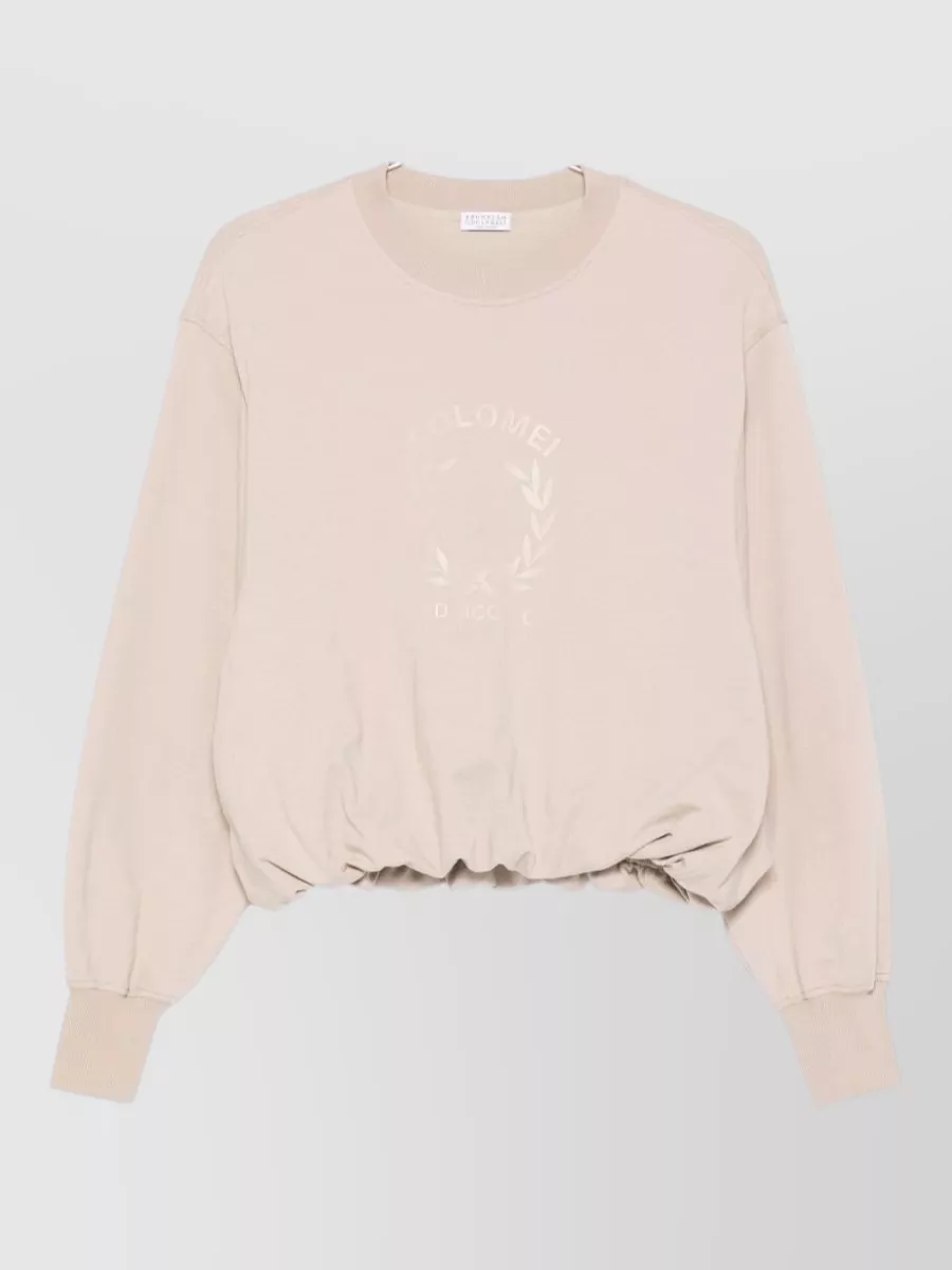 Brunello Cucinelli Graphic Print Cotton Crewneck Sweatshirt