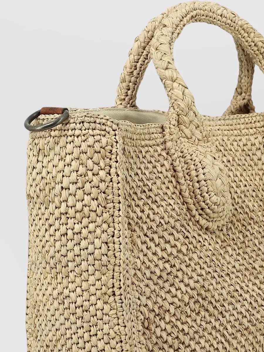 Ibeliv Raffia Leather Crossbody Bag