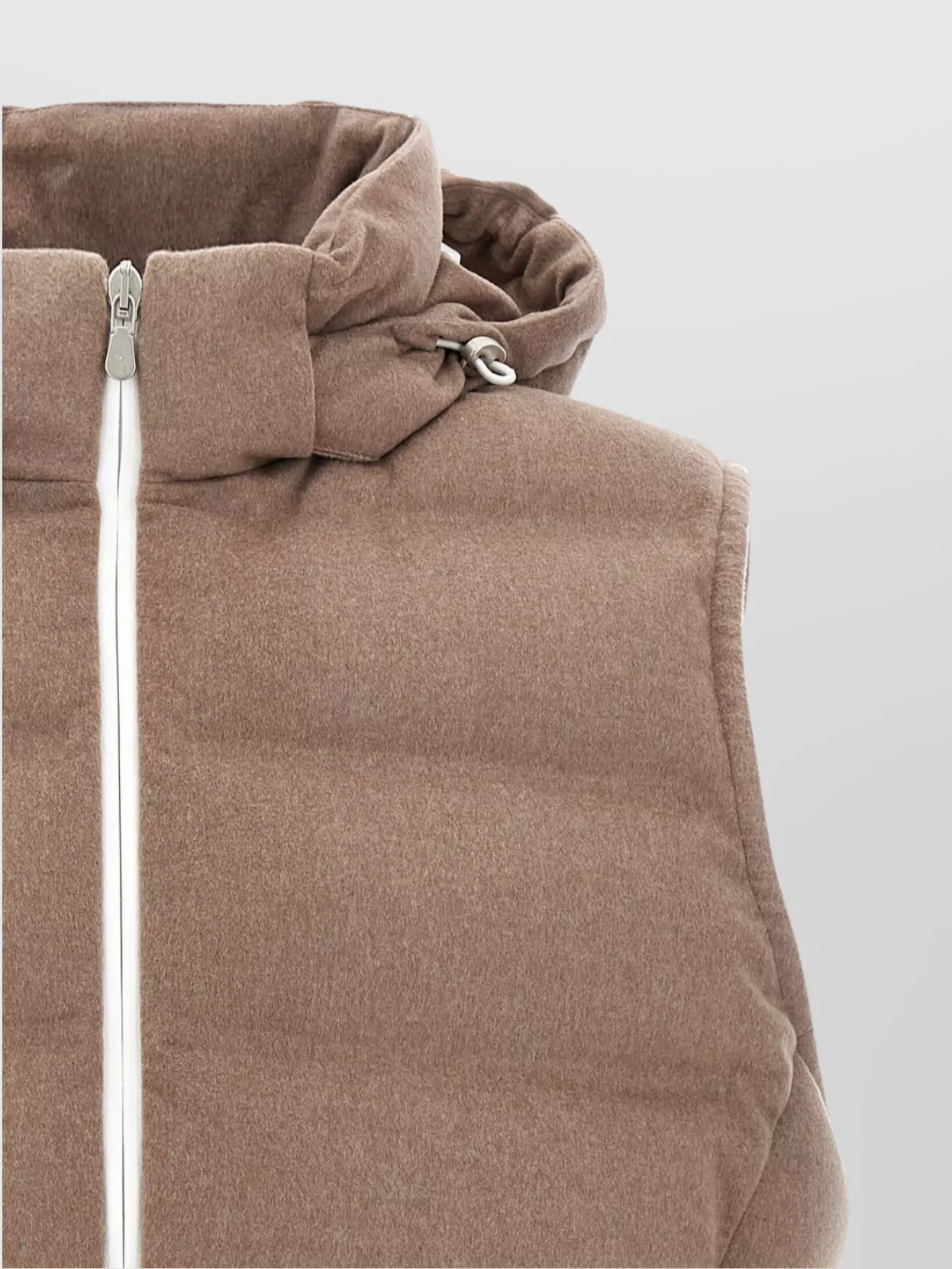 Brunello Cucinelli Wool Vest With Hood And Side Pockets