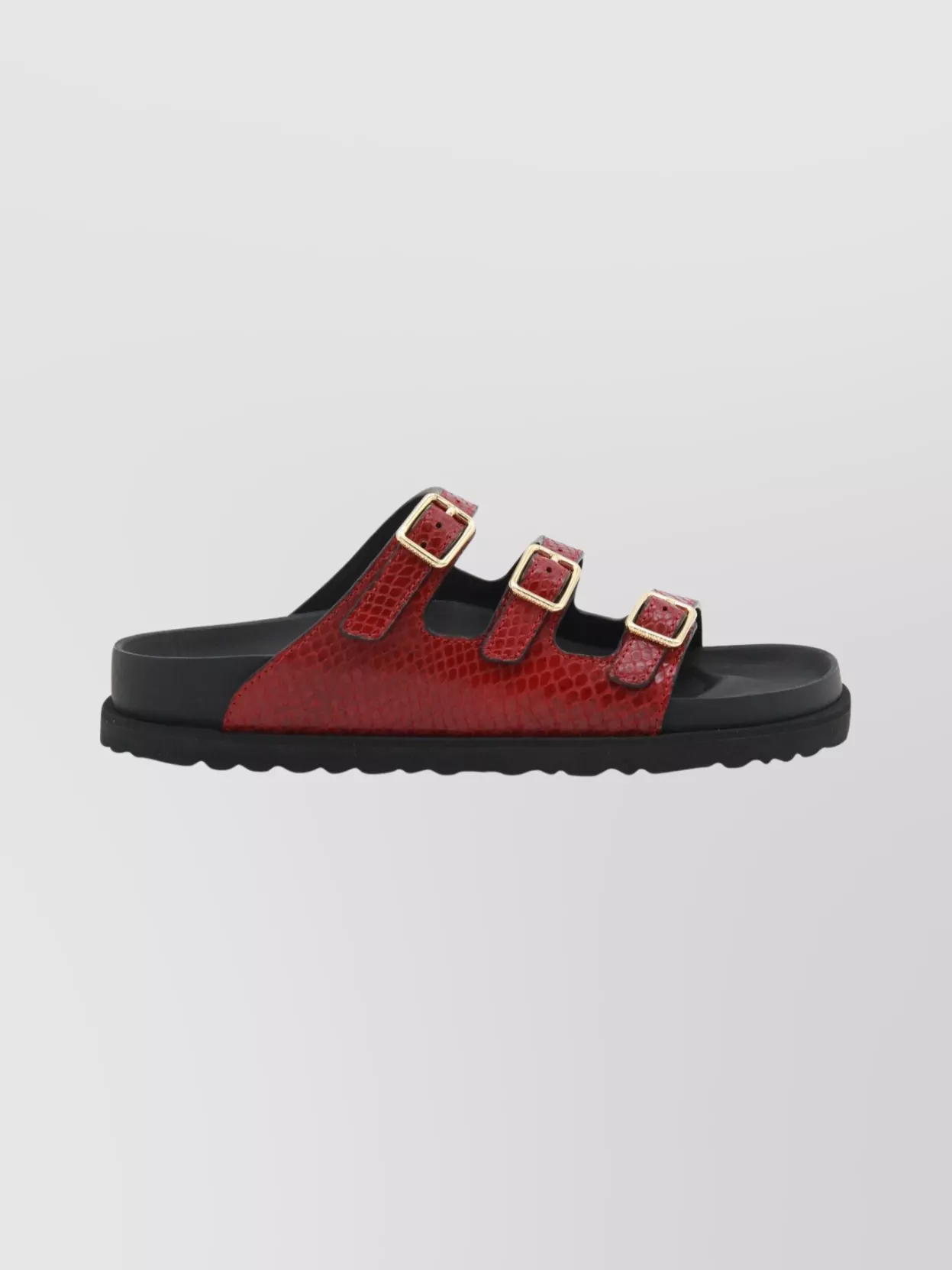 Birkenstock 1774 Stylish Sandals With Triple Buckle Straps In Red
