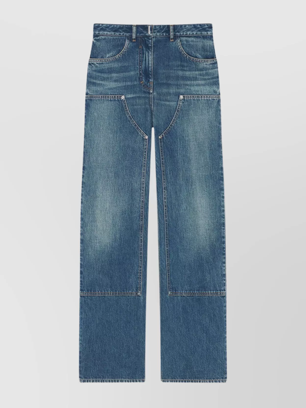 Shop Givenchy Wide-leg High-waisted Denim Trousers In Blue