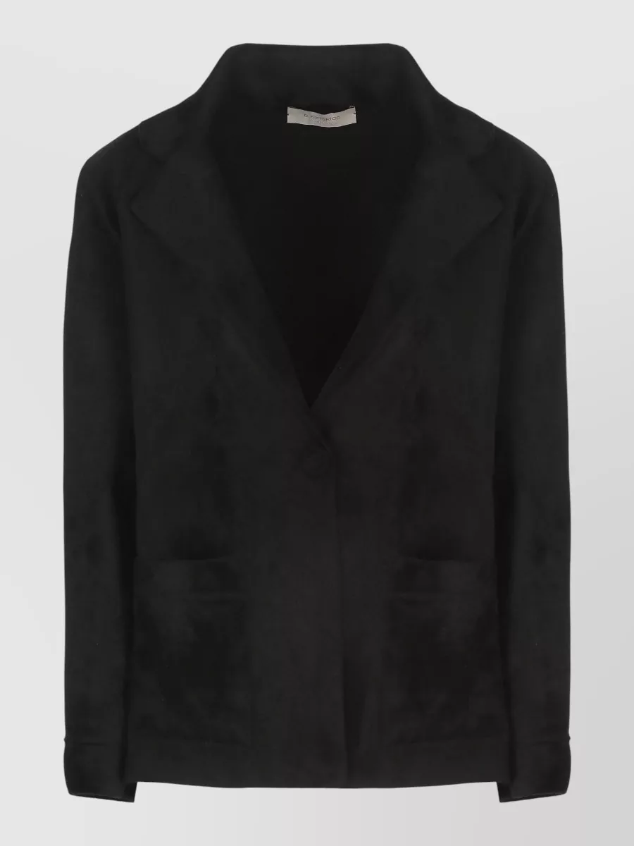 D.exterior Velvet Long-Sleeve Blazer