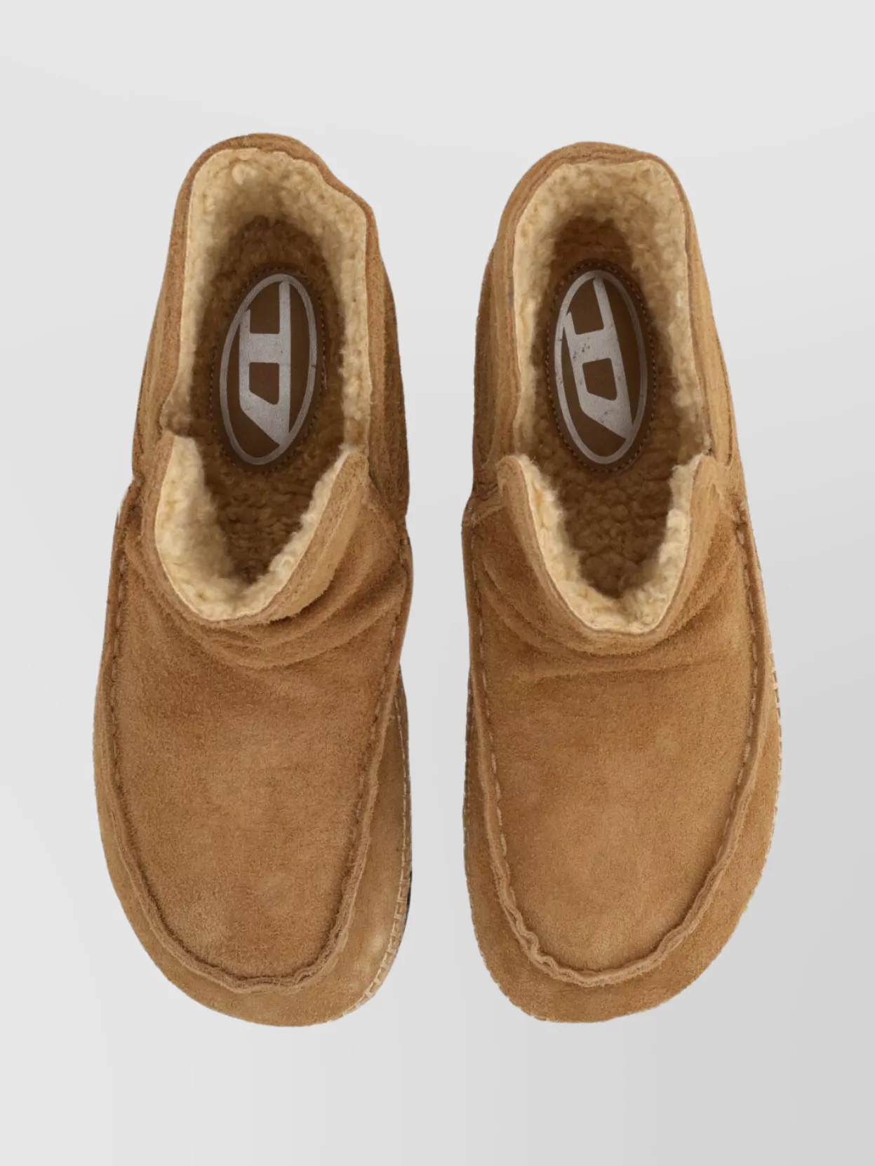 Diesel Suede Boots With Rubber Sole And Stitching