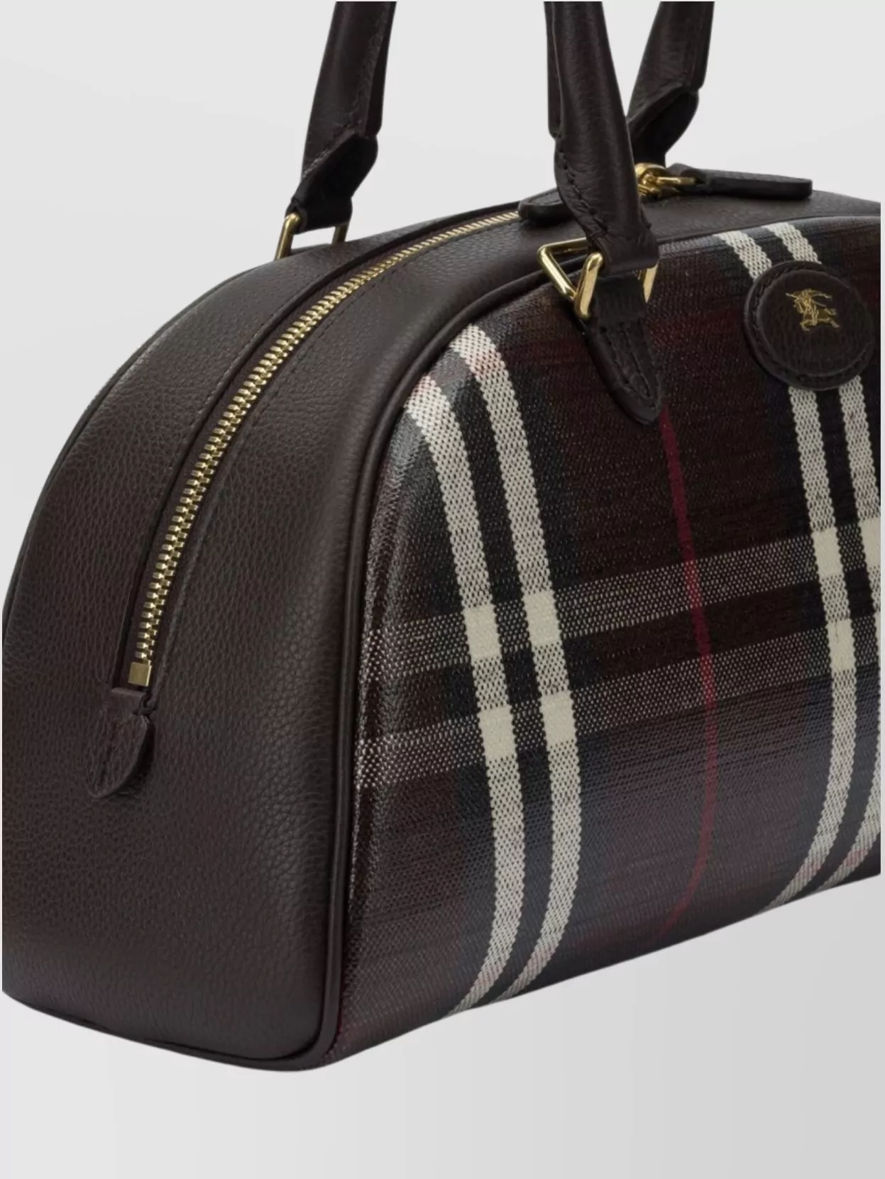 Burberry Structured Check Pattern Crossbody Bag