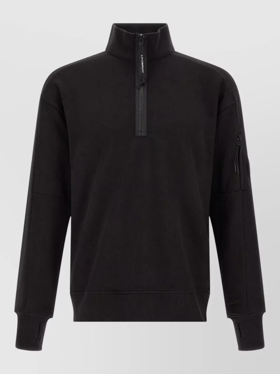 C.P. Company cotton high neck half zip sweatshirt