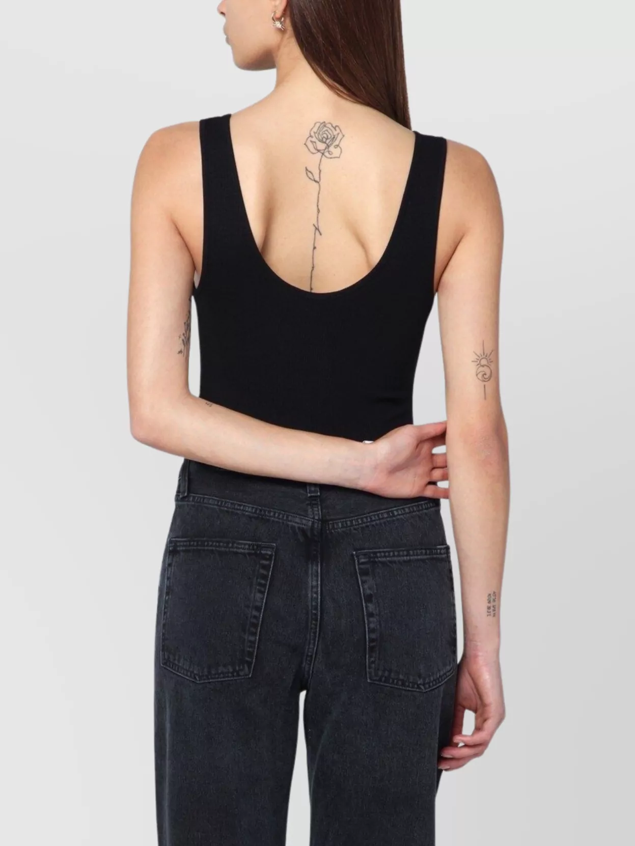 Anine Bing Ribbed Bodysuit With Sleeveless Design And Scoop Back