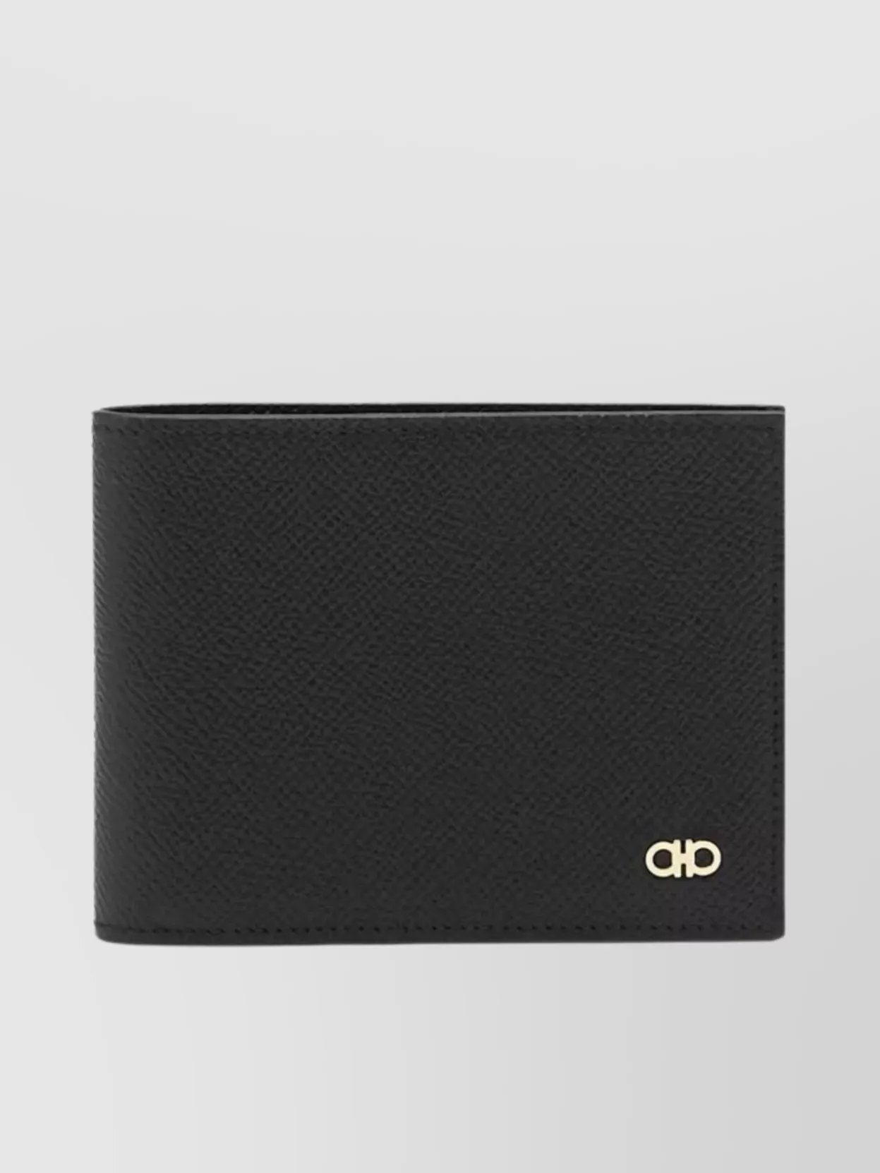 FERRAGAMO MICRO GANCIO GRAINED LEATHER BI-FOLD WALLET