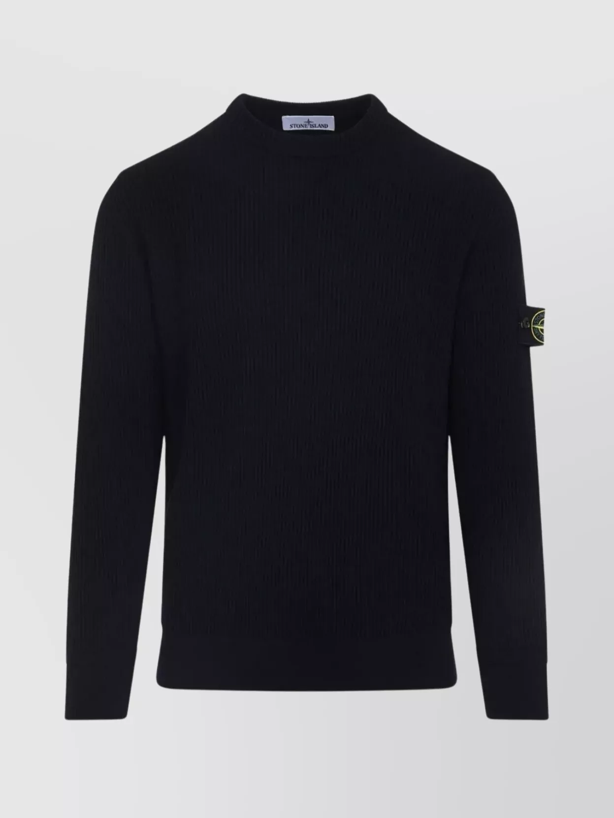 Stone Island Ribbed Wool Turtleneck Sweater Clothing In Blue
