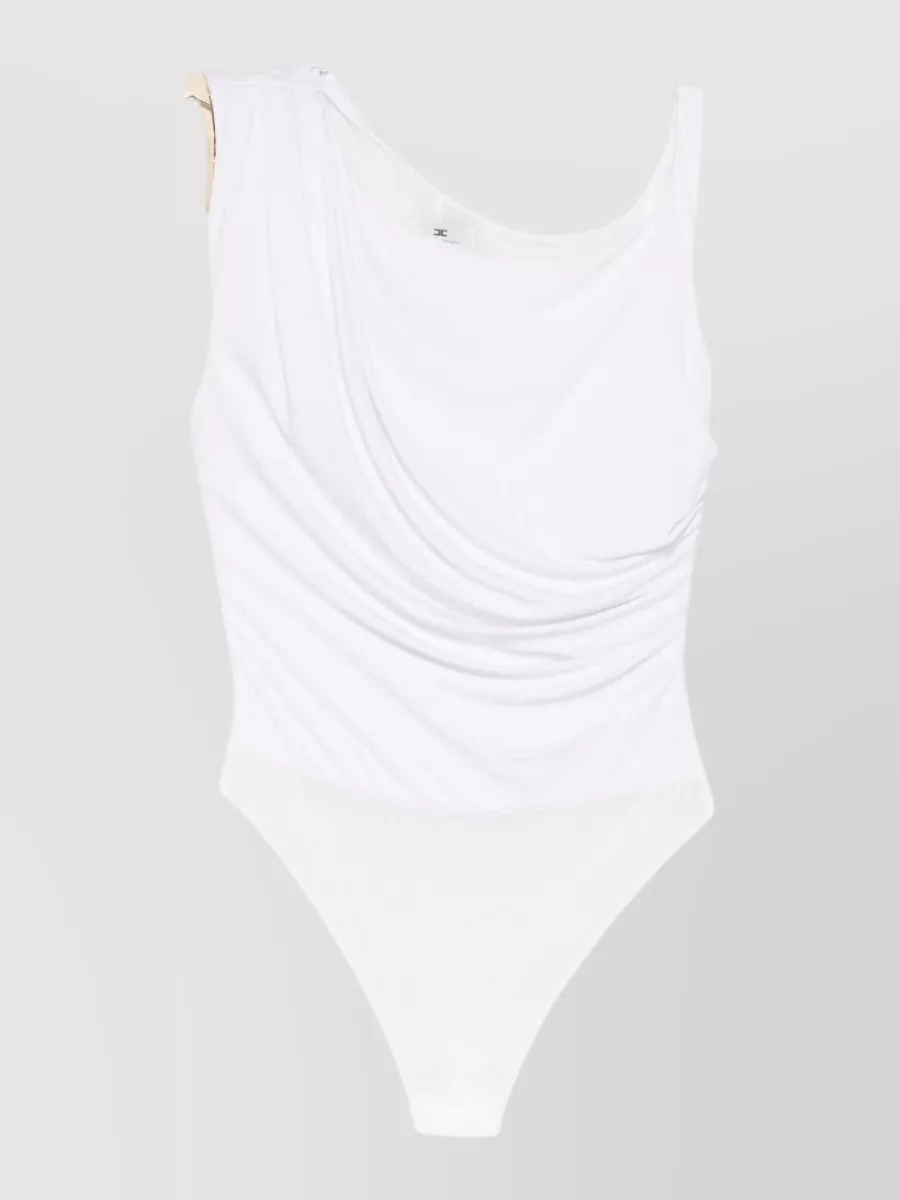 Elisabetta Franchi draped one-shoulder sleeveless bodysuit