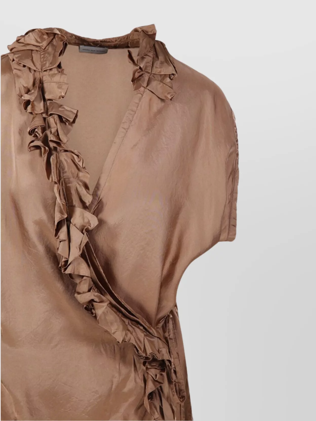 DRIES VAN NOTEN WRAP BLOUSE SANS MANCHES AVEC DÉTAILS À VOLANTS