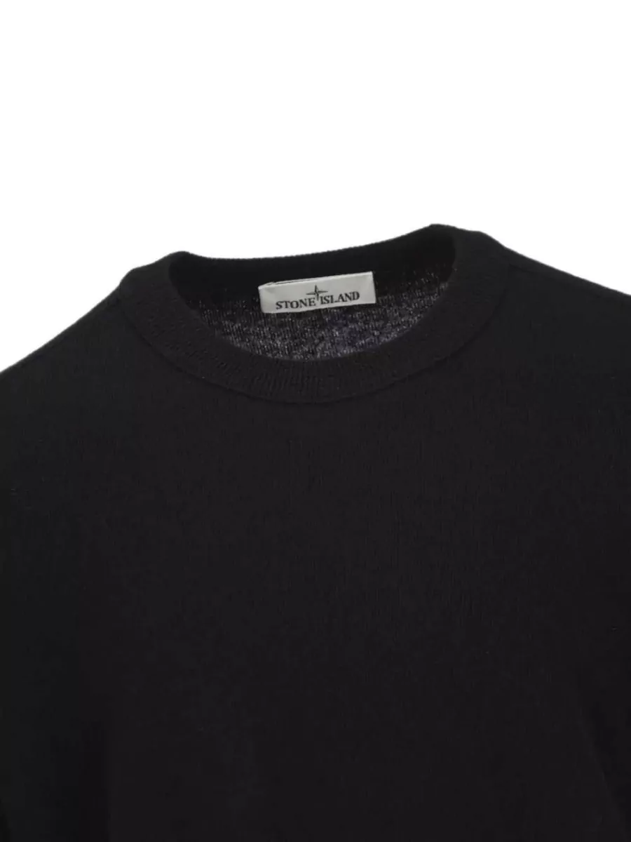 Stone Island Virgin Wool Ribbed Crew Neck Sweater