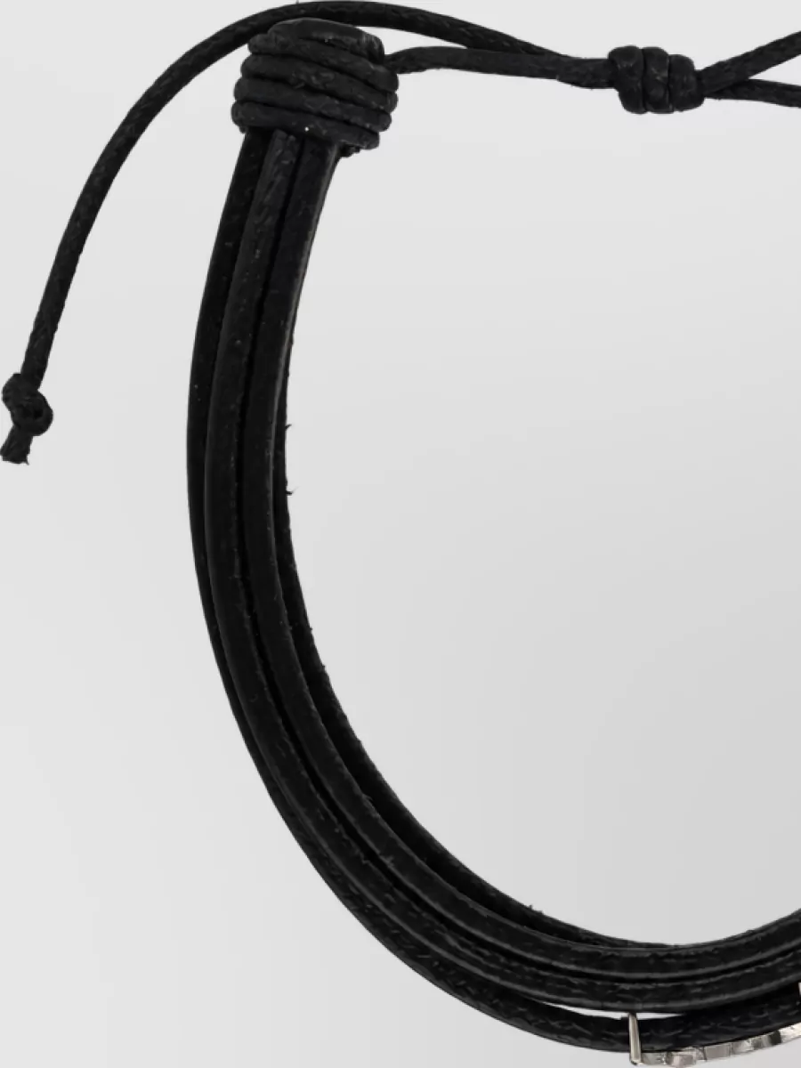 Saint Laurent Leather Logo Bracelet