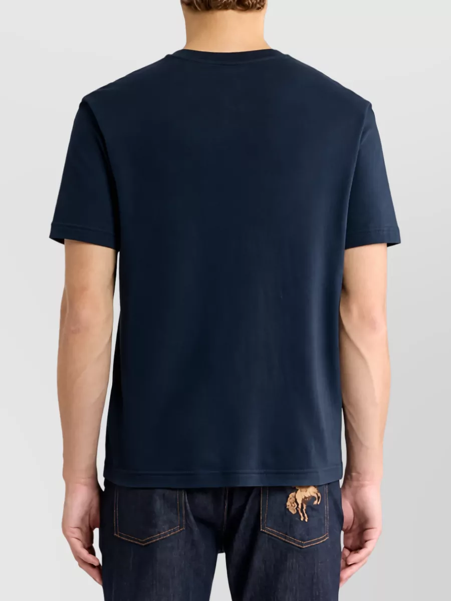 Etro Cotton Parrot Embroidered Short Sleeve T-Shirt