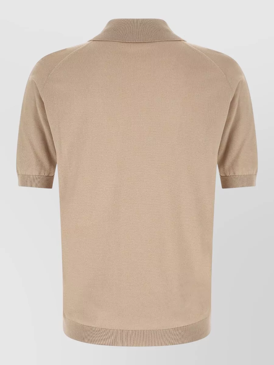 John Smedley Isis Polo Shirt Ribbed Collar Cuffs Hem