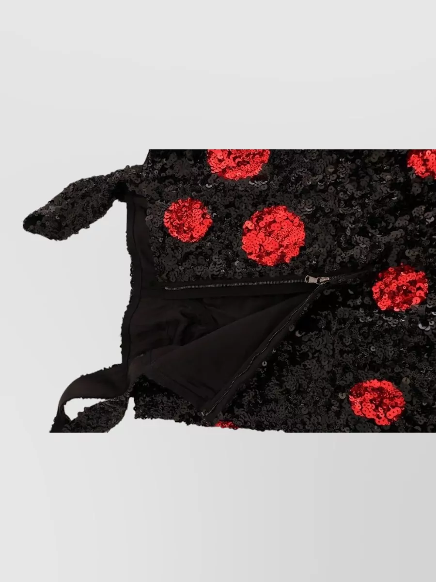 Dolce&Gabbana Sequin Polka-Dot Sleeveless Square-Neck Midi Dress