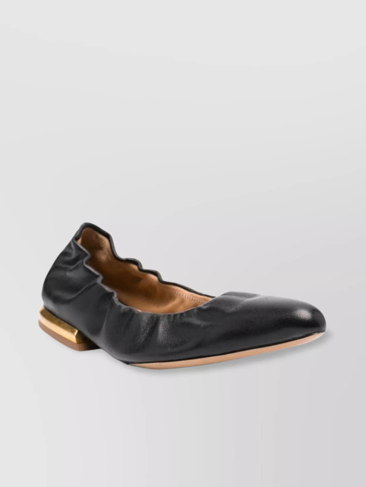 Shop Dries Van Noten Metallic Heel Pointed Toe Ruched Ballerina