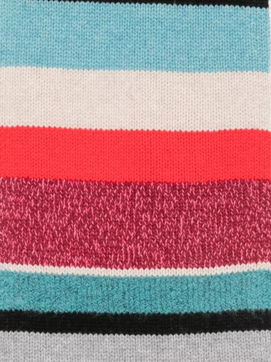 Paul Smith Striped Ribbed Merino Wool Scarf