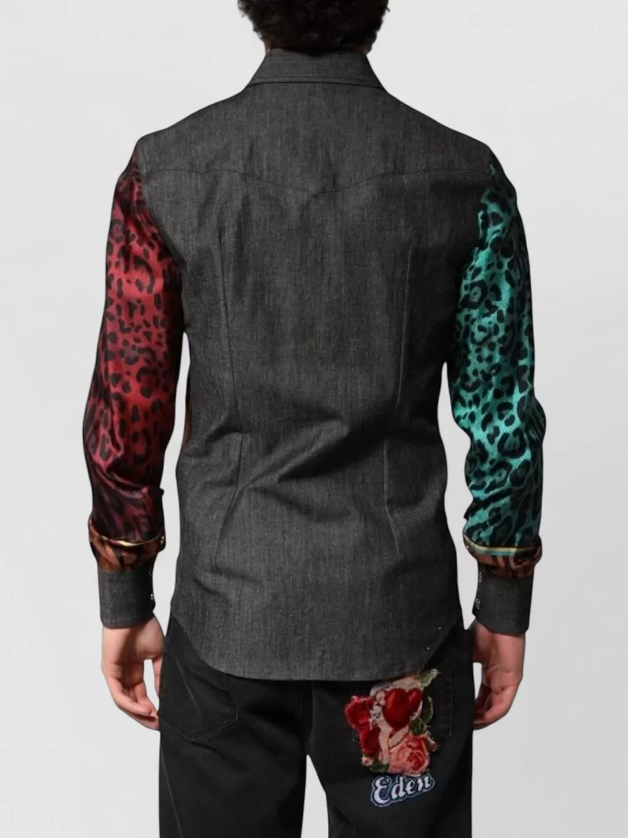 Dolce&Gabbana Silk Tiger Leopard Print Shirt