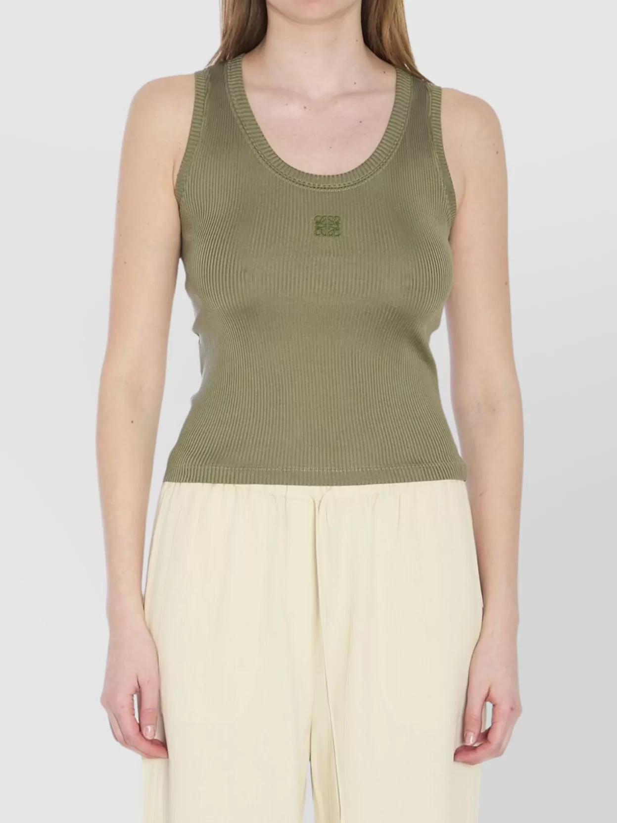 Loewe Anagram Ribbed Scoop Neck Tank Top