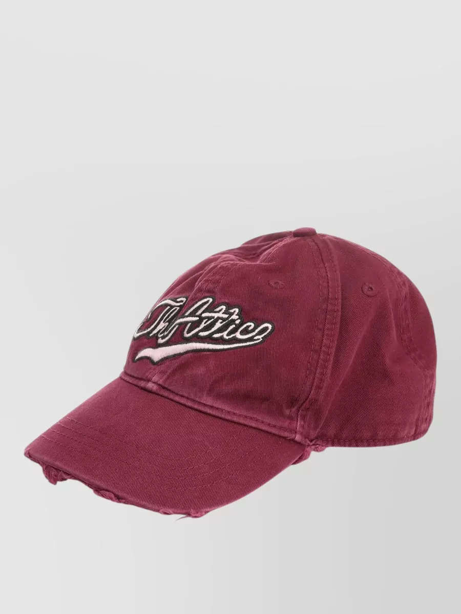 The Attico Cap Curved Brim Distressed Finish Street Style