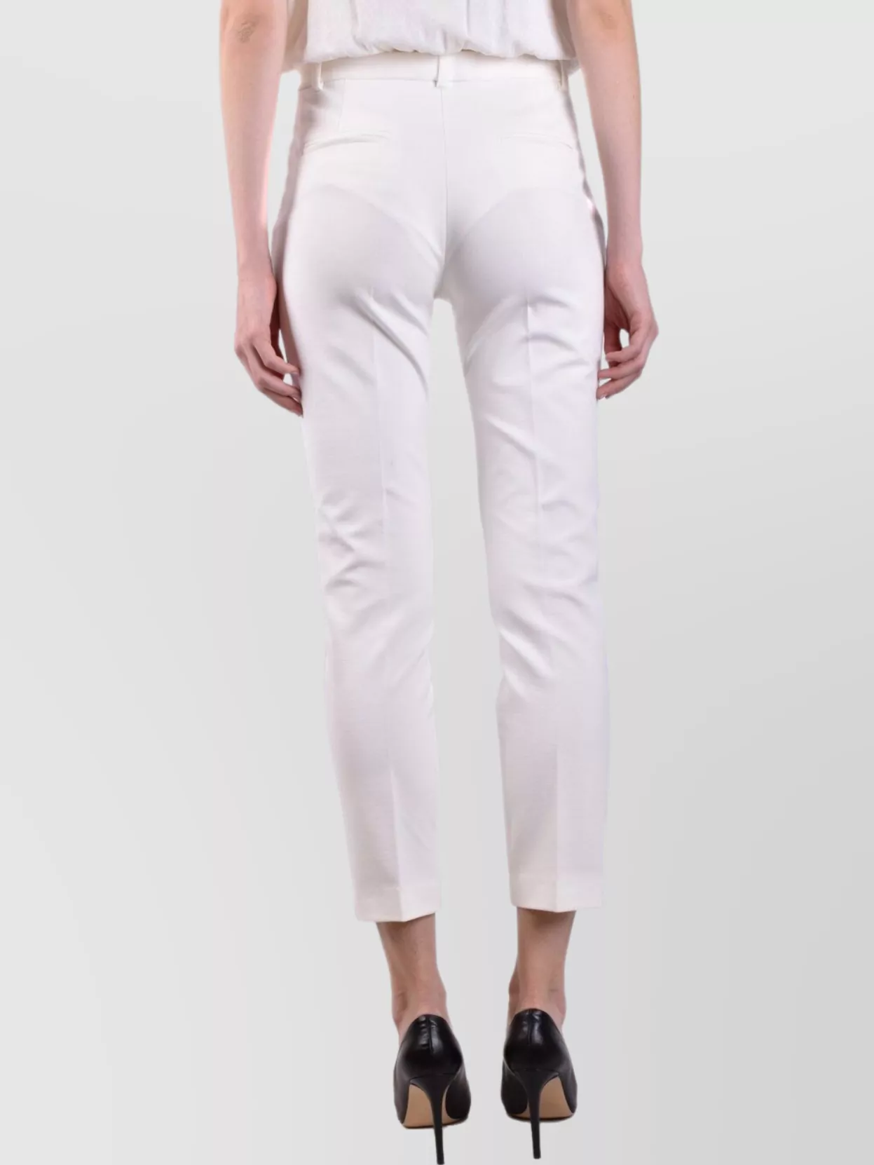 Pinko Slim Fit Cropped Trousers With Belt Loops