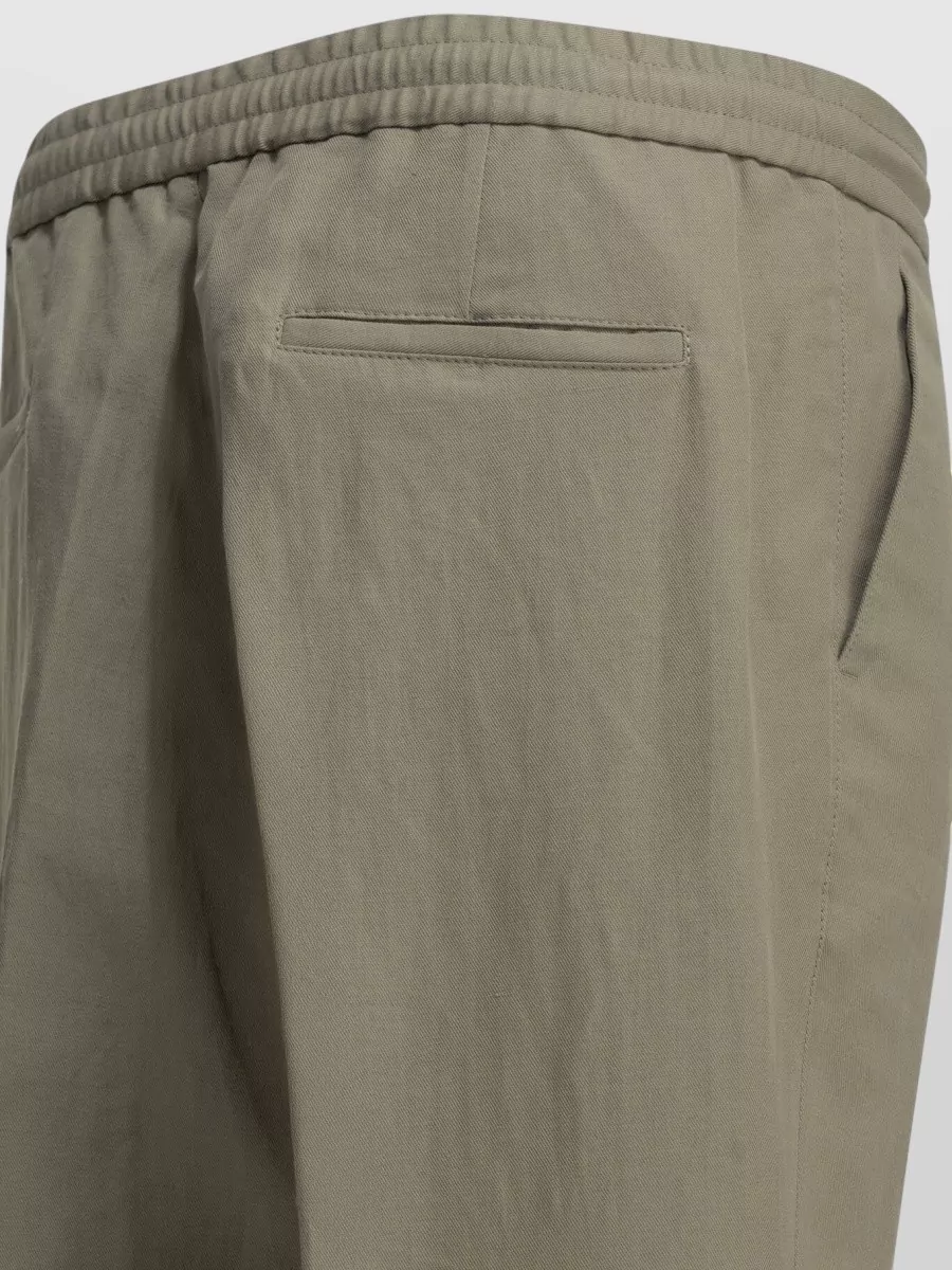 Brunello Cucinelli Linen Cotton Pleated Pants With Back Pockets
