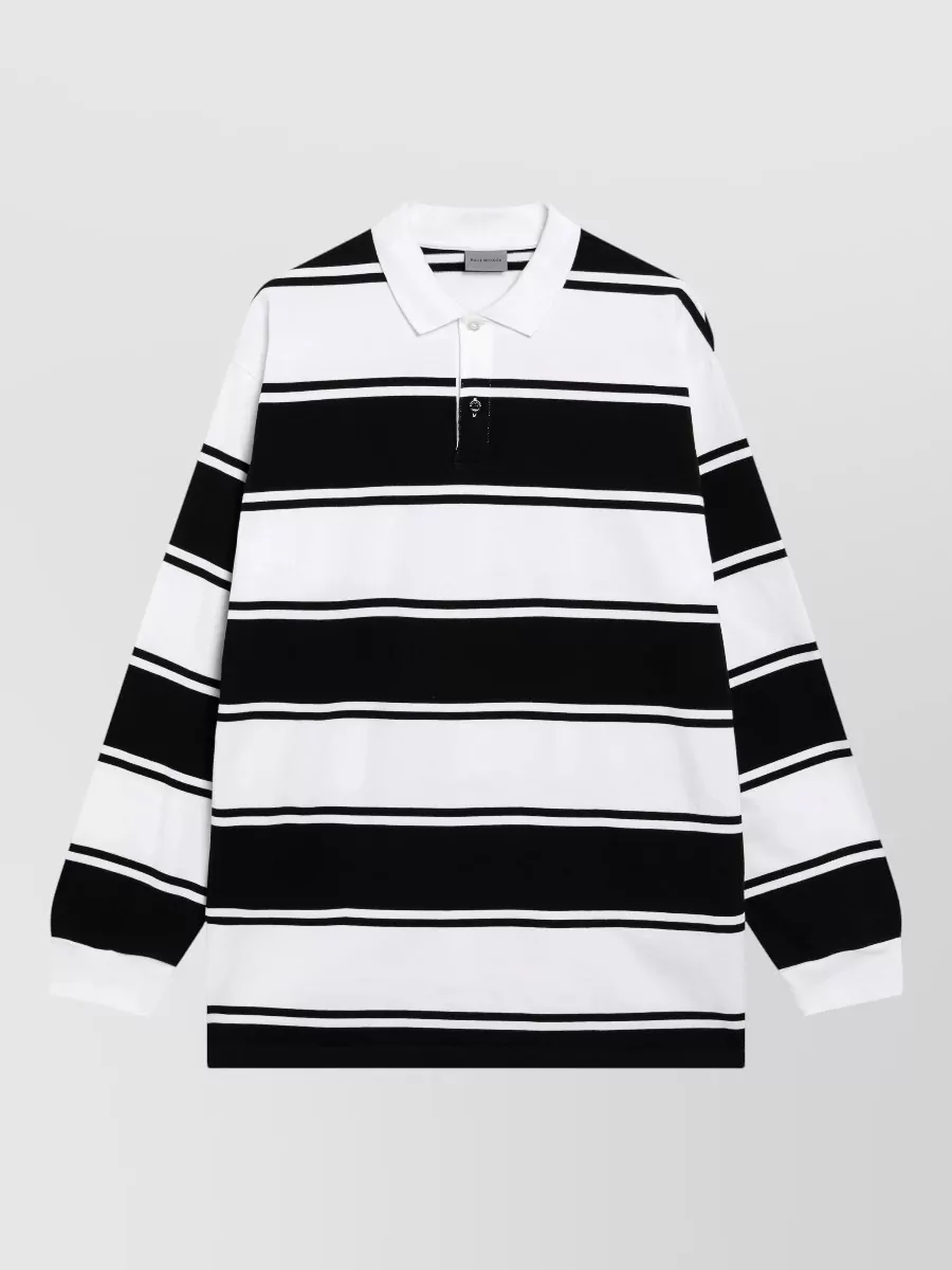Balenciaga striped long-sleeve polo shirt