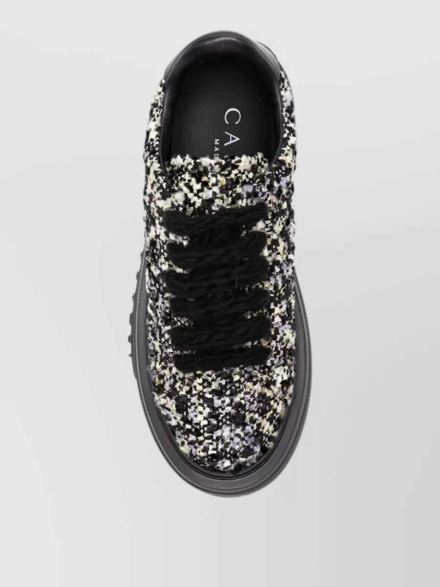 Casadei Bouclé Platform Low-Top Sneakers