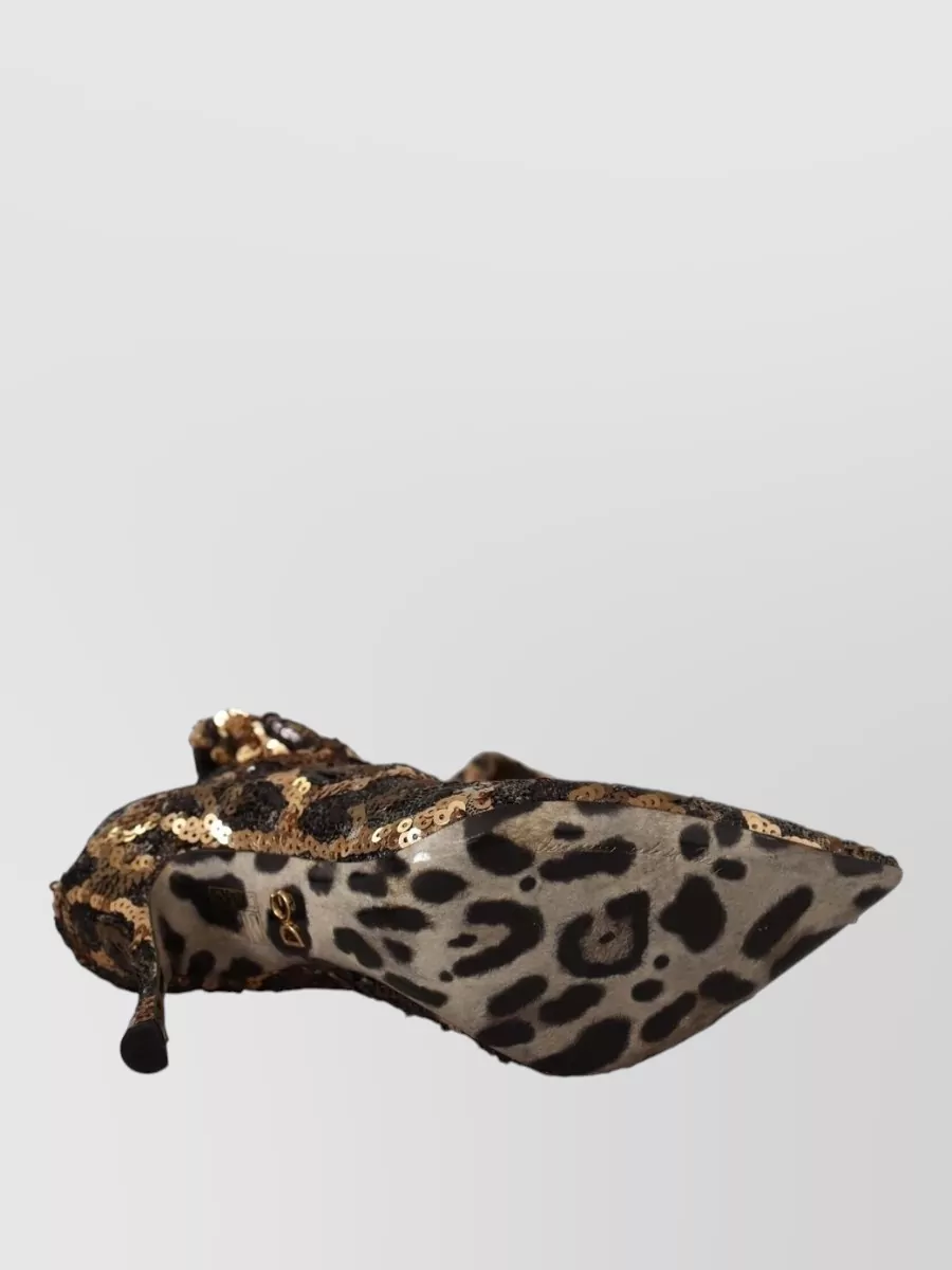 Dolce&Gabbana Sequin Leopard-Print Pumps