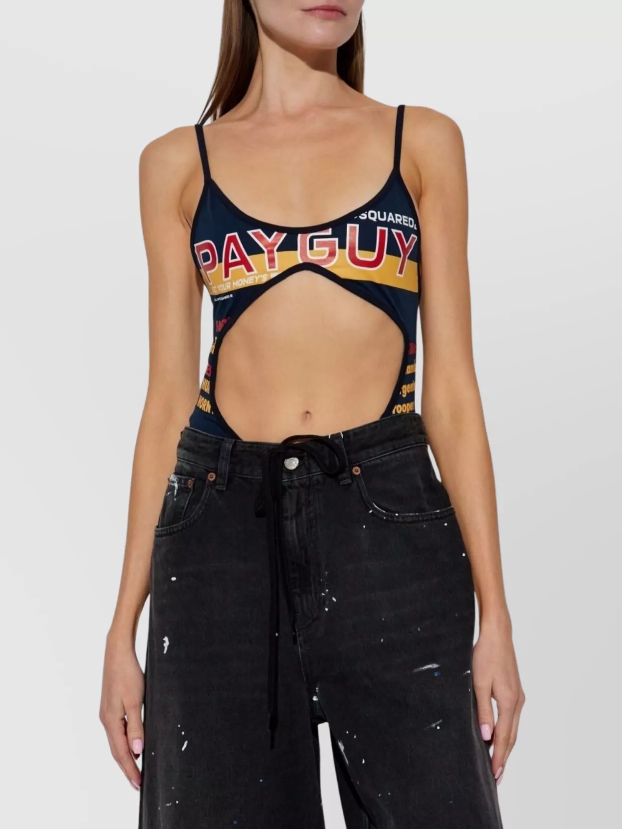 Dsquared2 Multicolour Cut-Out Bodysuit Adjustable Straps