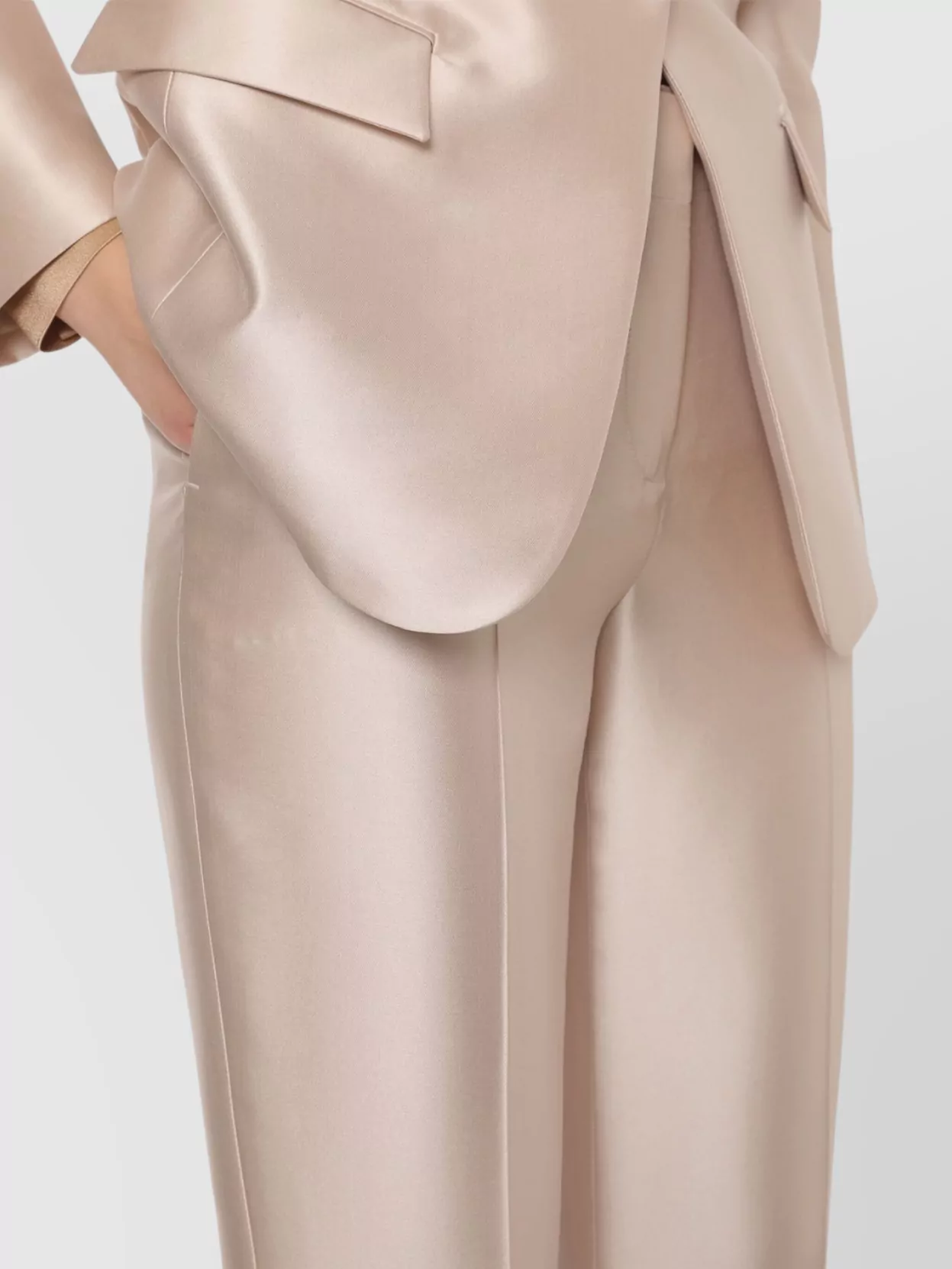 Alberta Ferretti Mikado Fabric Tailored Trousers