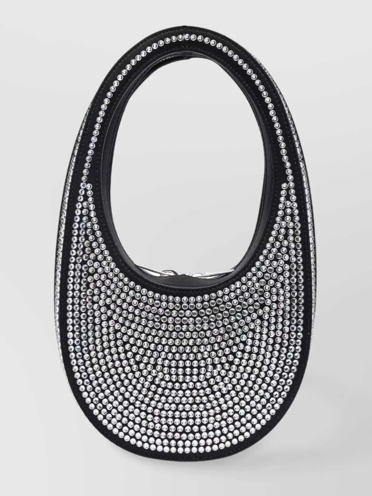 Shop Coperni Oval Crystal Shoulder Bag In Black