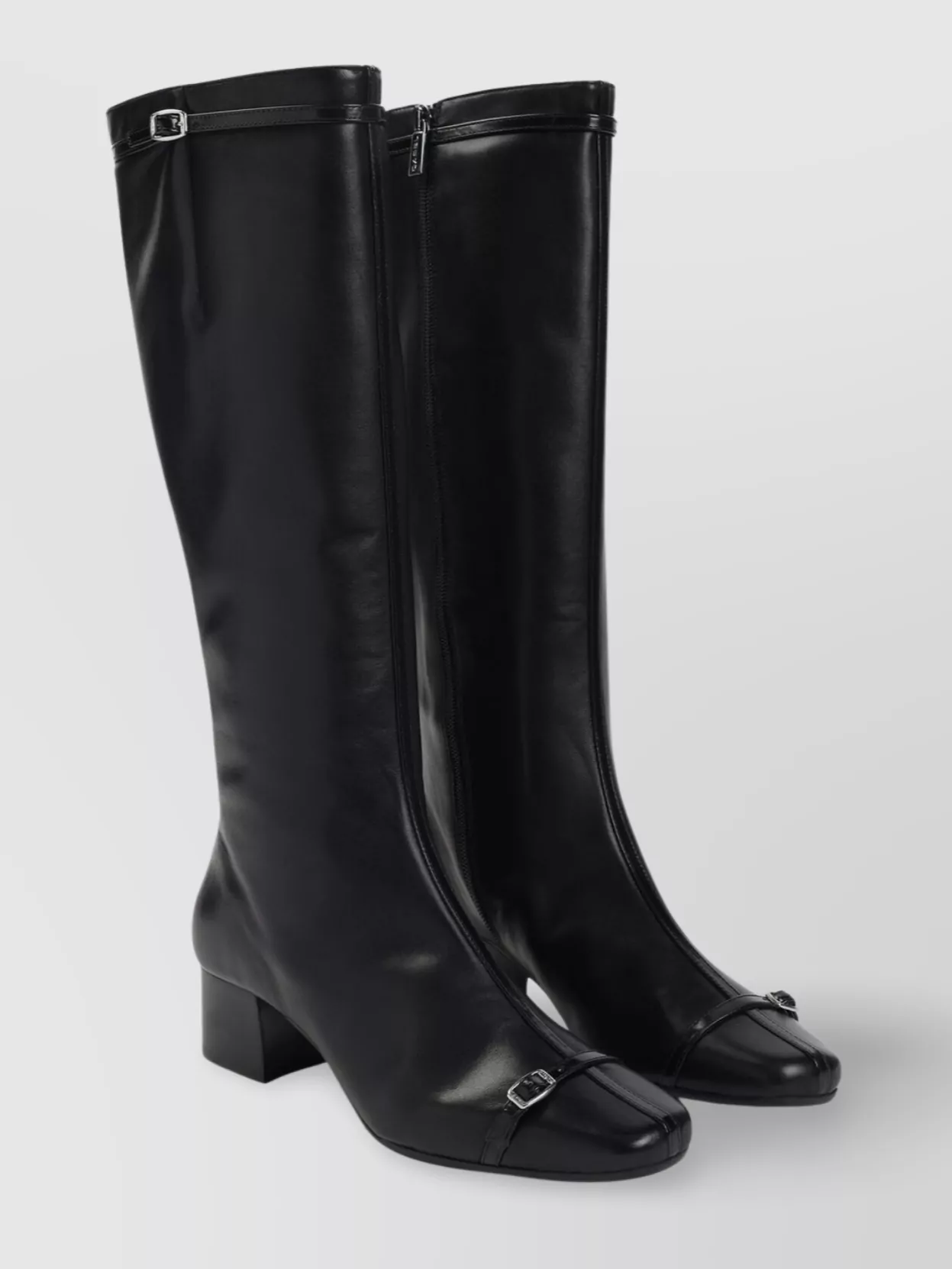 Carel Block Heel Buckle Knee-high Boots