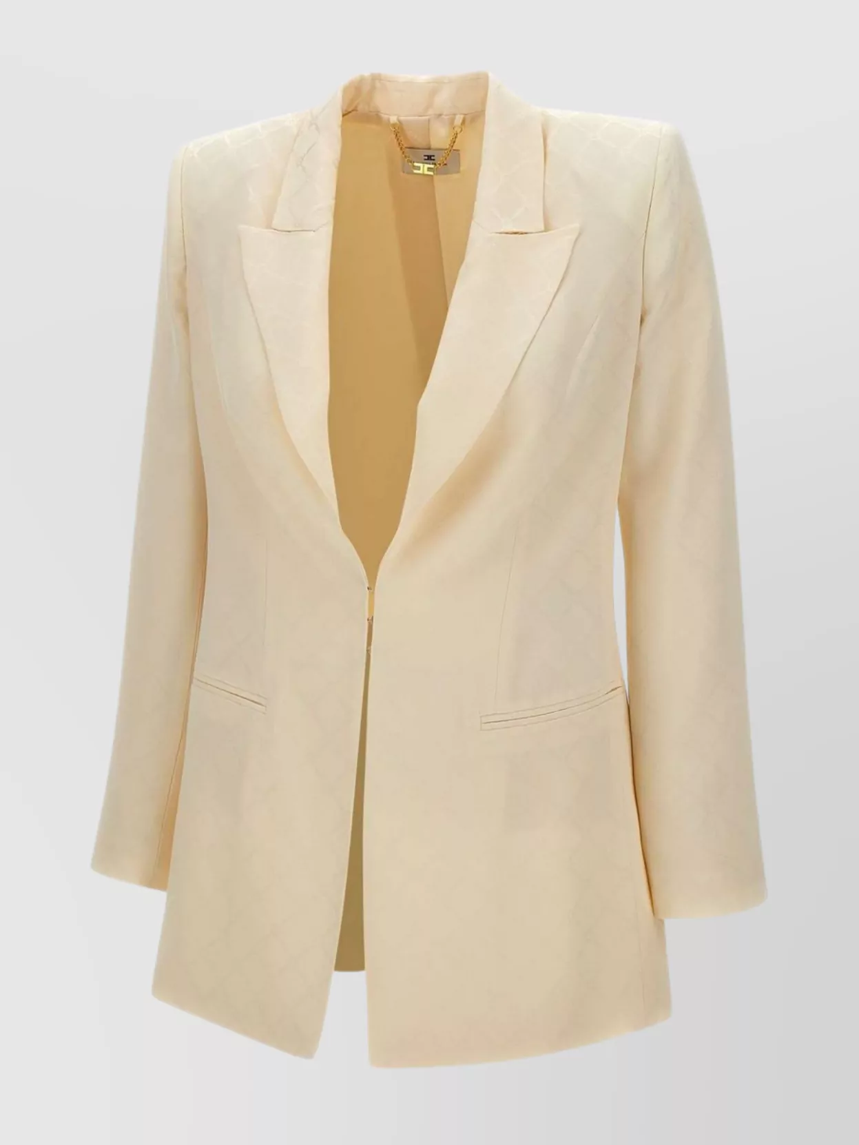 Elisabetta Franchi Jacquard Diamond Satin Blazer