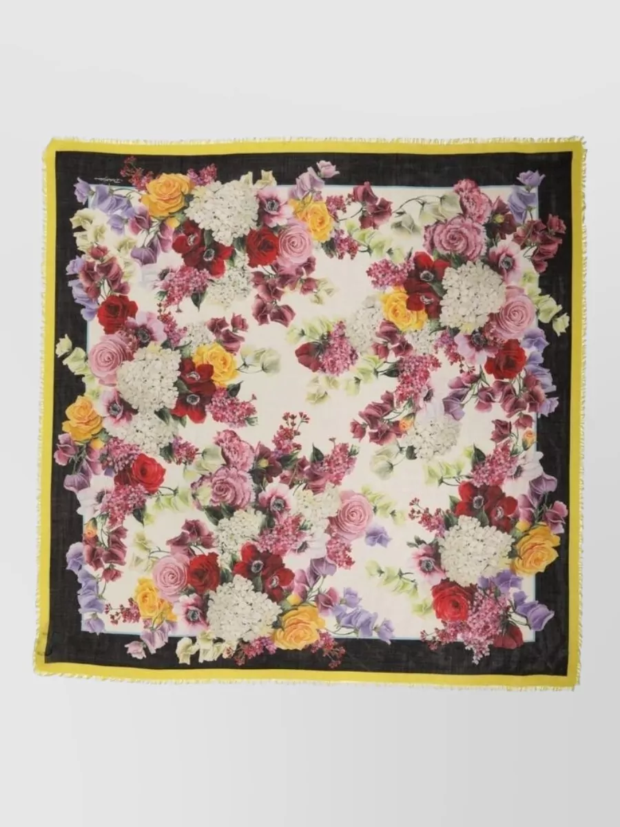 Dolce&Gabbana cashmere silk floral square scarf