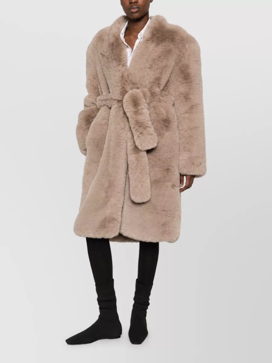 The Frankie Shop Faux Fur Belted Coat