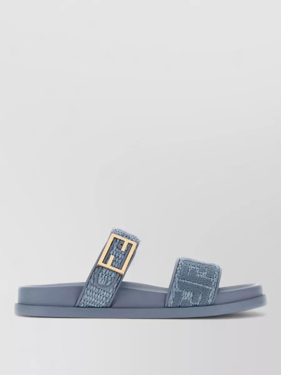 Fendi raffia slide sandals