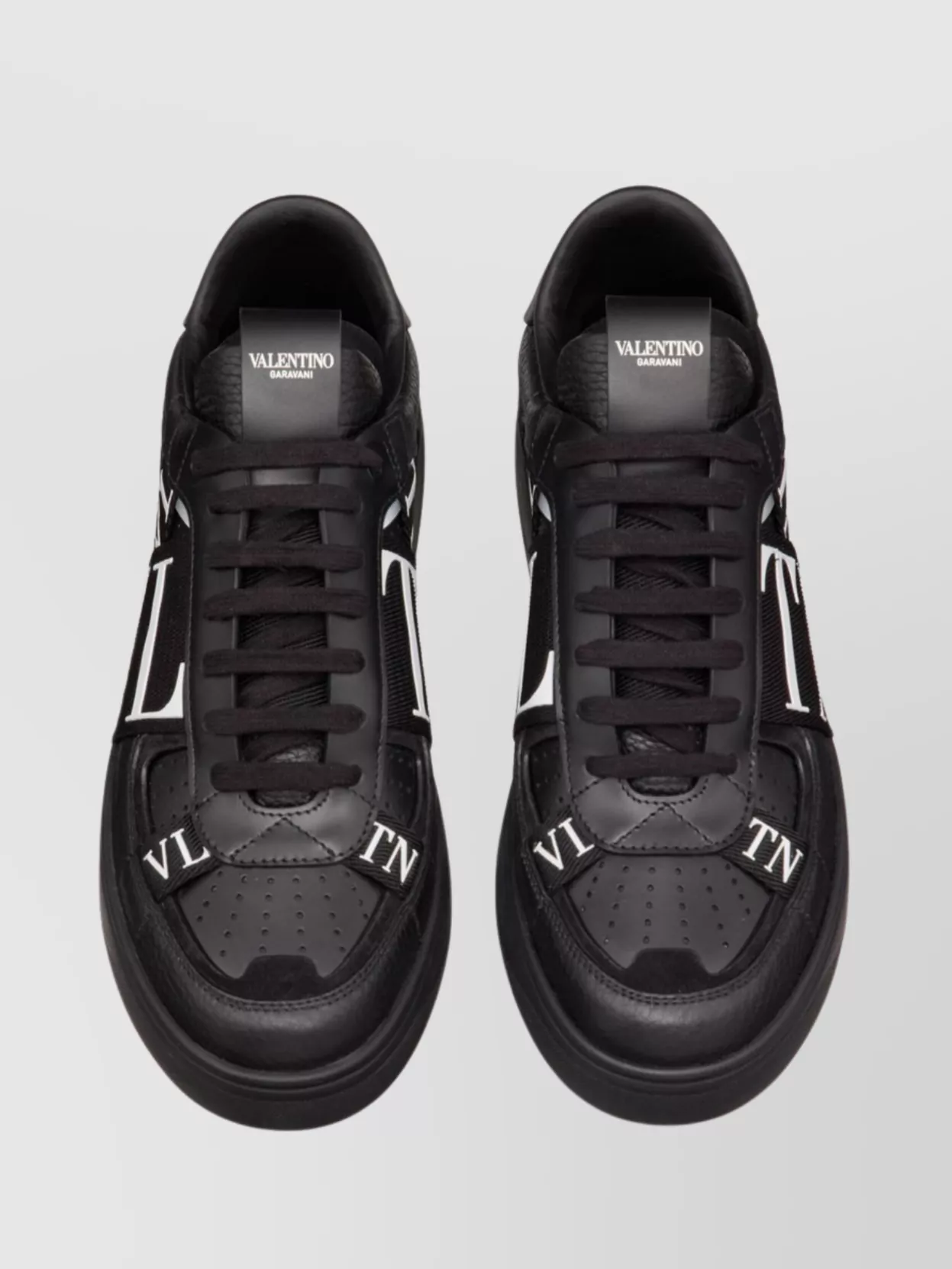 Valentino Garavani Vltn Ribbon Sneakers In Black