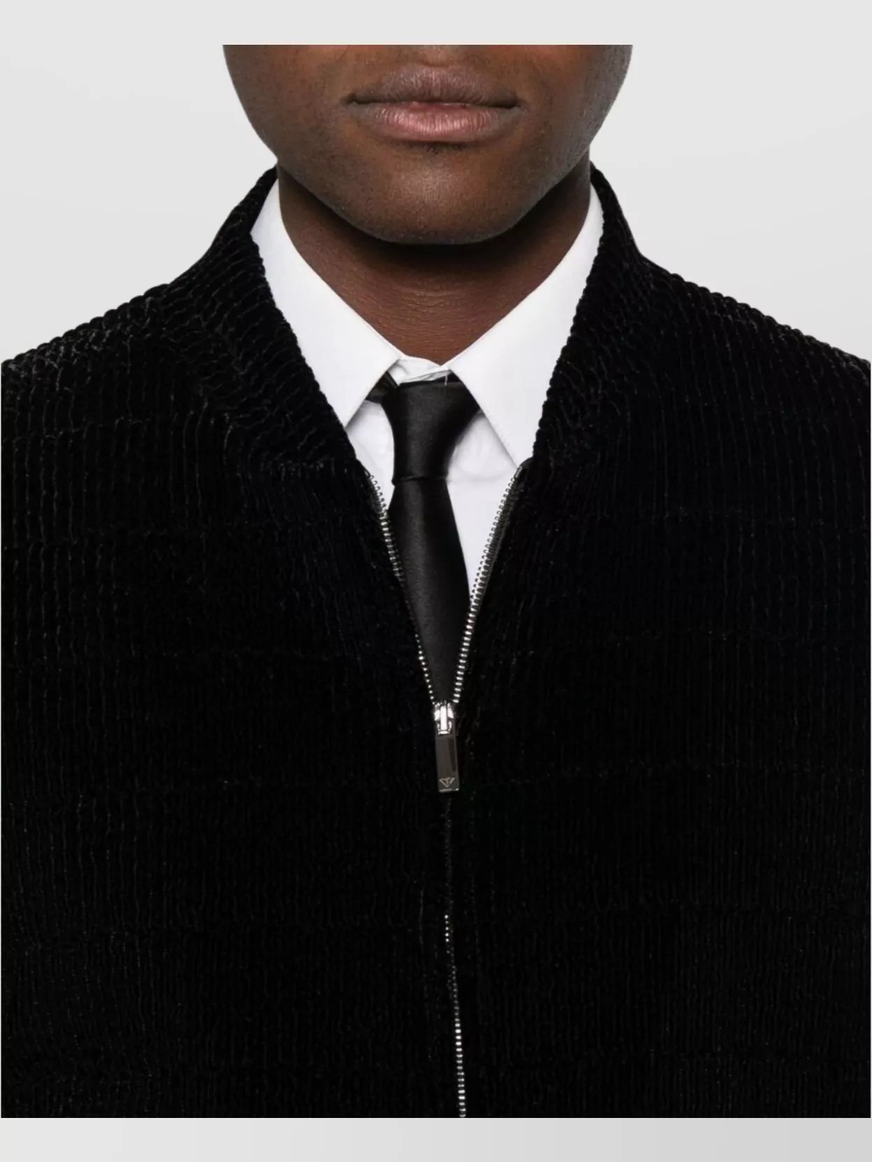 Emporio Armani Ribbed Bomber Jacket Long Sleeves