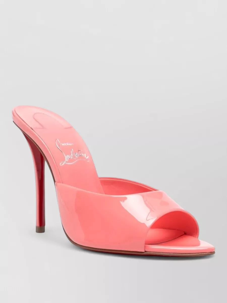 Christian Louboutin patent leather open-toe stiletto-heel mules
