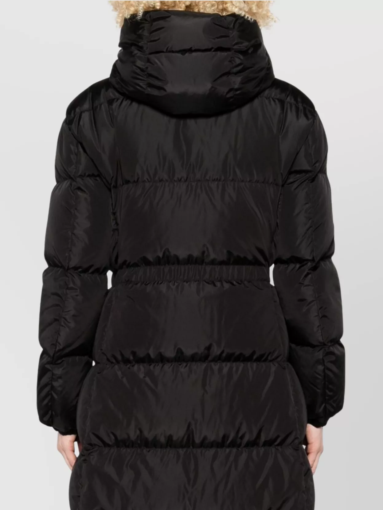 Moncler Long Hooded Quilted Coat Side Pockets