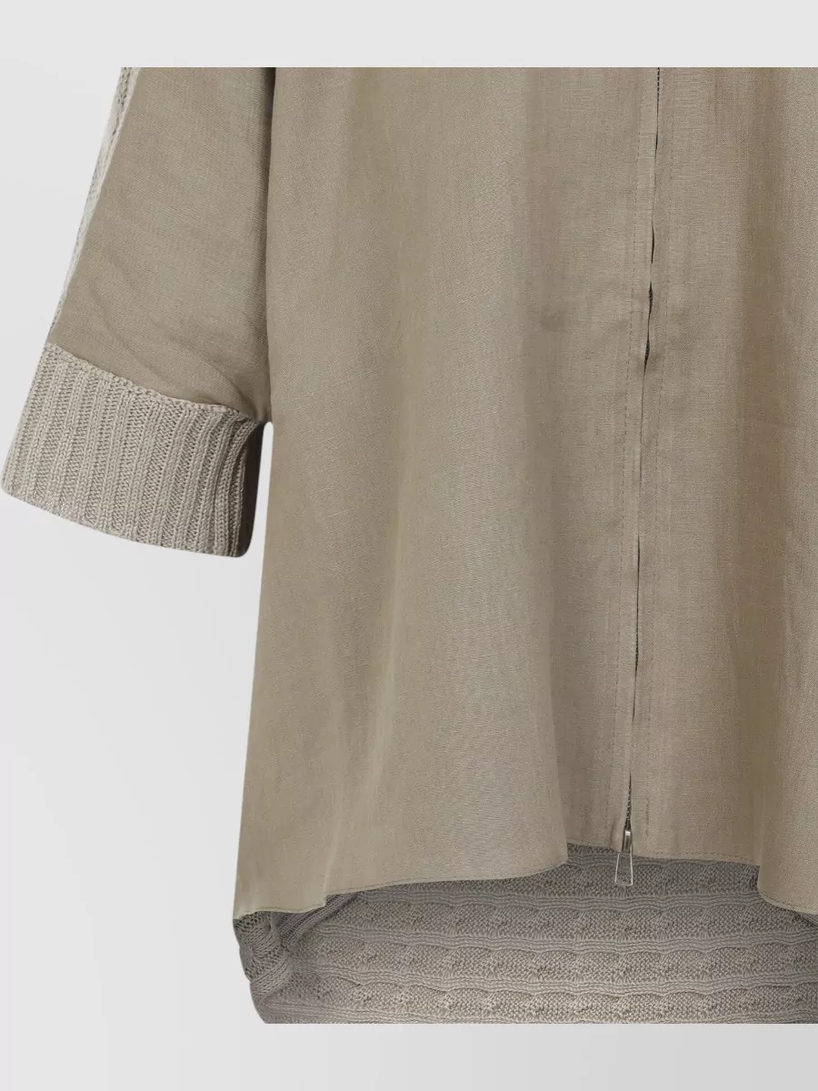 Max Mara Linen Cable-Knit Short-Sleeve Cardigan