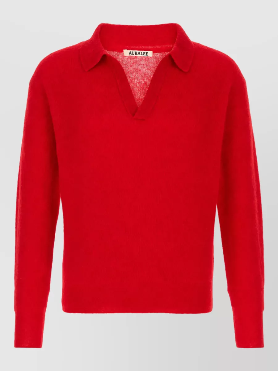 Auralee alpaca polo sweater