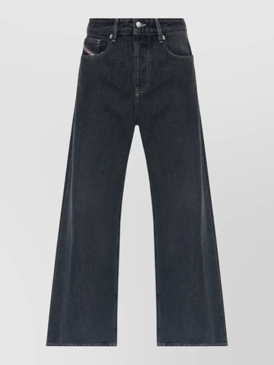 Diesel Denim high-rise wide-leg jeans
