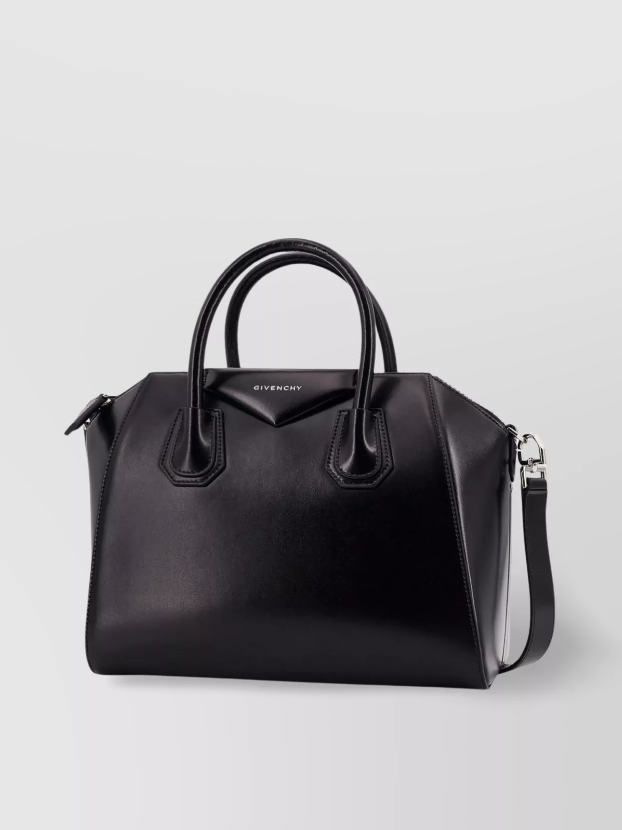 Givenchy Small Leather Shoulder Bag With Structured Shape In Black