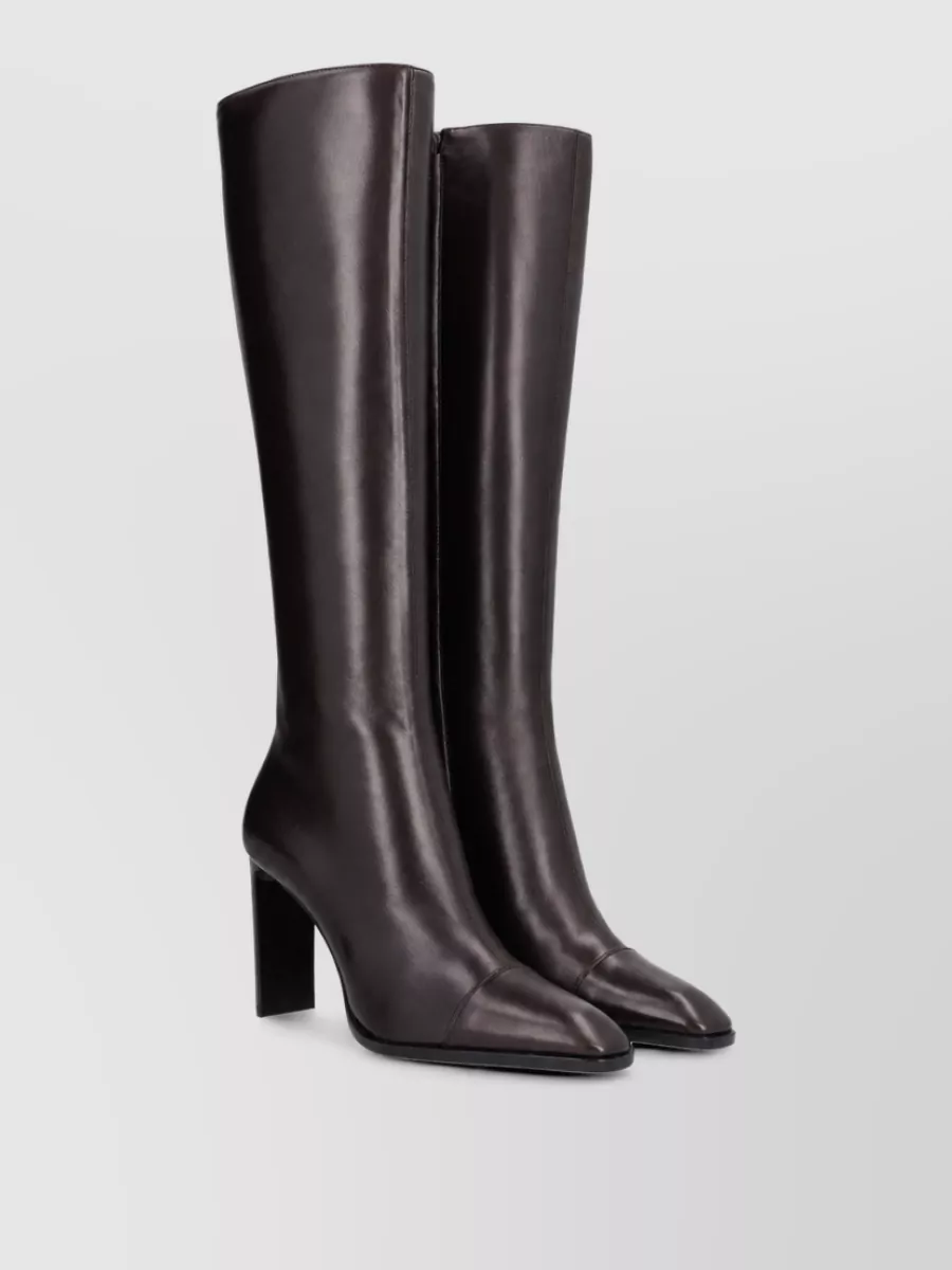 Saint Laurent Lambskin Knee-High Boots
