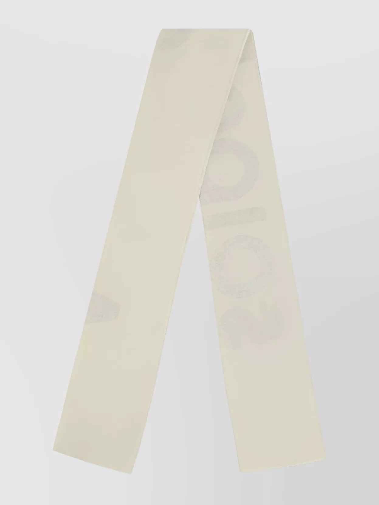 Acne Studios Wool Logo Pattern Fringed Rectangular Scarf In Neutral