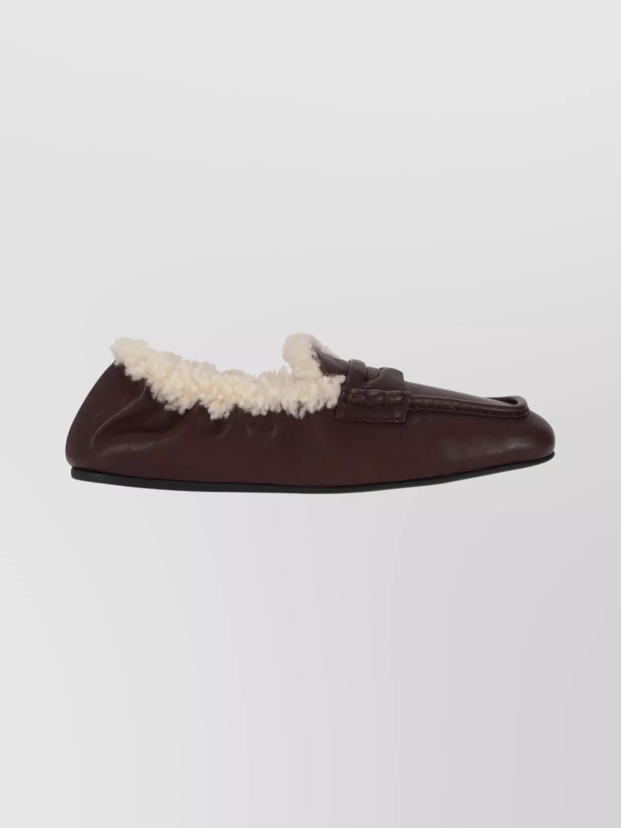 Miu Miu Winter Aviator Nappa Leather Loafers In Brown